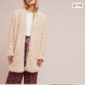 Women's Light Peach Fuzzy Cardigan